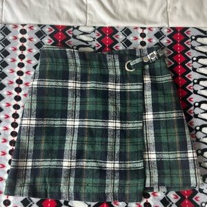 Green Plaid Skirt